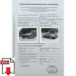 1978 Alpine Renault A310 V6 FIA homologation form PDF download (F.I.S.A.)